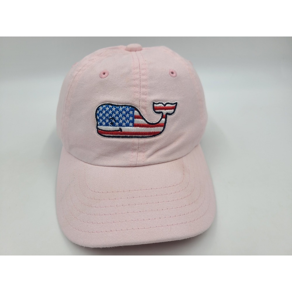 Youth Vineyard Vines American Flag Strapback Adjustable‎ Hat Cap Whale Girl Pink